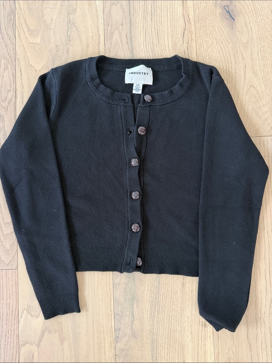 INDUSTRY Sweaters - INDUSTRY Black Button-Front Knit Cardigan